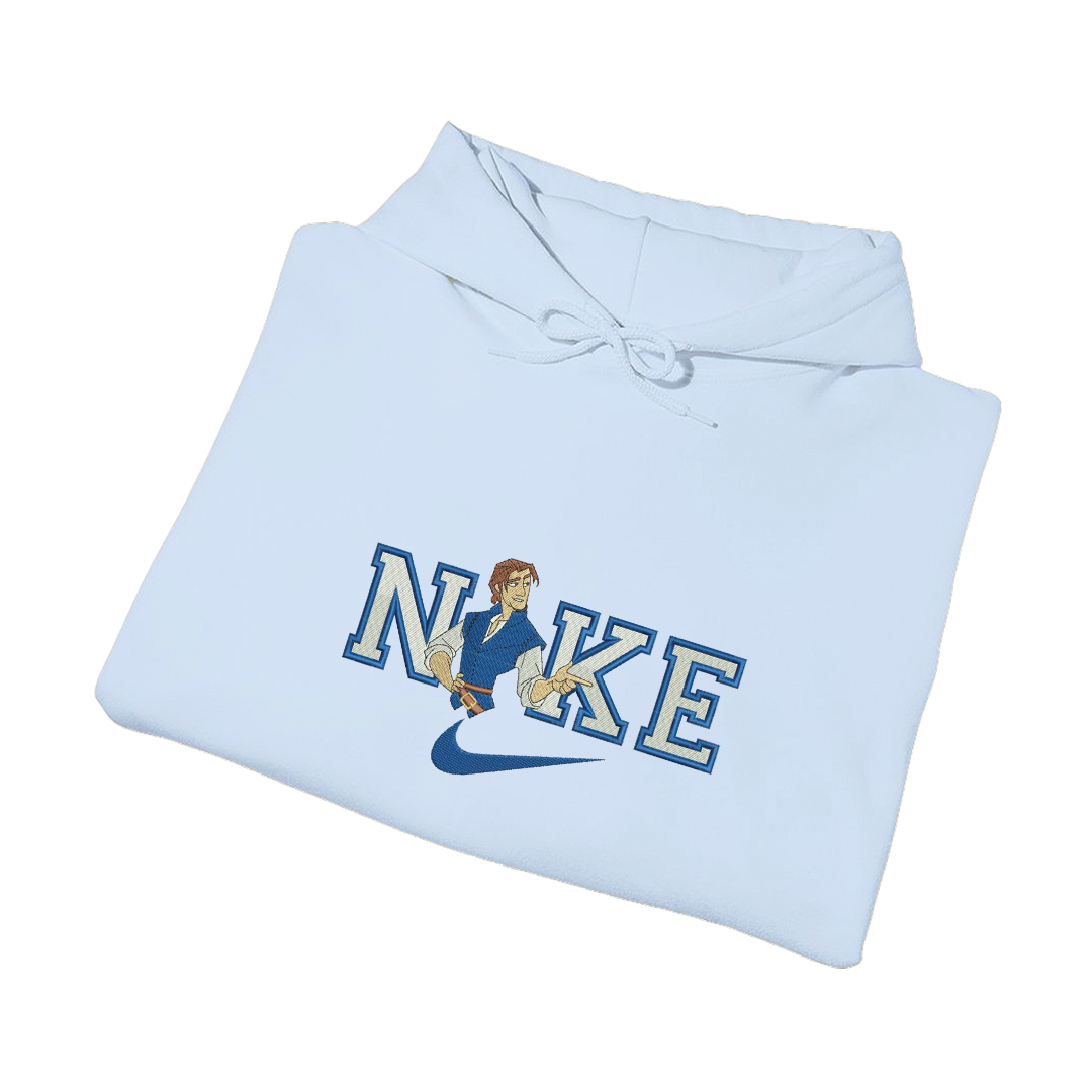 NIKE PRINC FLYNN - Dukserica s kapuljačom - PASTEL PLAVA